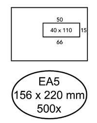 Envelop Quantore 156x220mm venster 4x11cm rechts zelfklevend 500 stuks