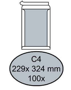 Envelop Quantore bordrug C4 229x324mm zelfklevend wit 100 stuks