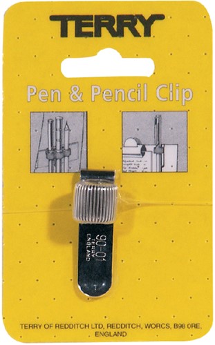 Terry Clip tbv 1 pennen/potlood zilverkleurig