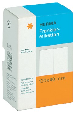 Frankeeretiket HERMA 4328 dubbel 130x40mm 500stuks