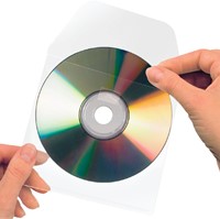 Cd/dvd Hoes Djois 127x127mm met klep zelfklevend transparant 100 stuks-3