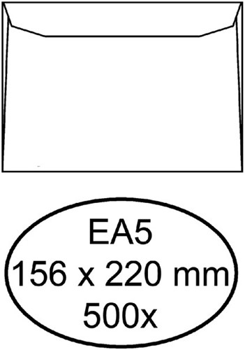 Envelop EA5 (venster links) 90grams offset wit bedrukking - zwart/wit PMS - 1000 stuks